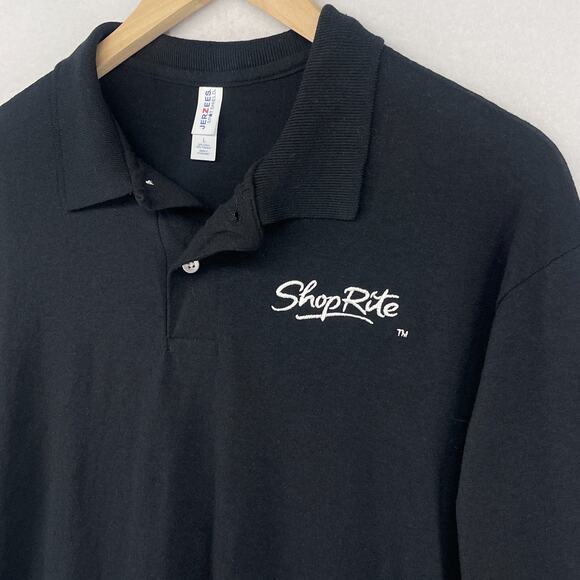 SHOPRITE Shirt L Grocery Supermarket Employee Uniform Long Sleeve Polo Black - Picture 7 of 14